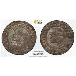 NORDLINGEN: Eberhard IV von Eppstein, 1503-1535, AR 1/2 batzen, 1514. PCGS AU53