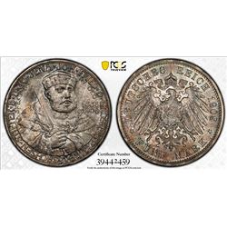SAXE-WEIMAR-EISENACH: Wilhelm Ernst, 1901-1918, AR 5 mark, 1908-A. PCGS MS66