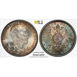 SCHWARZBURG-SONDERSHAUSEN: Karl Gunther, 1880-1909, AR 2 mark, 1905. PCGS MS65