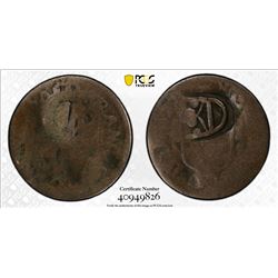 ST. BARTHOLOMEW (ST. BARTS): AR stiver, ND (1834-64), Olrog-type 1, PCGS FR02 Host (VF mark)