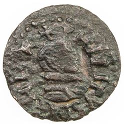 ARAGON: Philip III, 1598-1621, AE dinero (0.66g), Granollers (Villa Granu), ND. VF