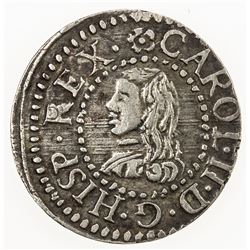 CATALONIA: Carlos II, 1665-1700, AR croat, Barcelona, 1682. VF