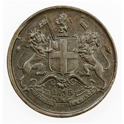 BRITISH INDIA: William IV, 1830-1837, AE 1/12 anna, 1835(m). AU