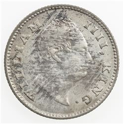 BRITISH INDIA: William IV, 1830-1837, AR 1/4 rupee, 1835(c). AU