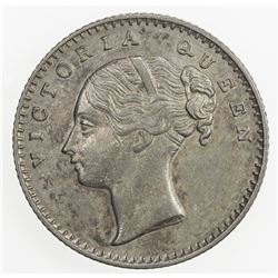 BRITISH INDIA: Victoria, Queen, 1837-1876, AR 1/4 rupee, 1840(b). AU