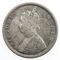BRITISH INDIA: Victoria, Queen, 1837-1876, AR 1/2 rupee, 1862(b). EF-AU