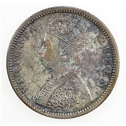 BRITISH INDIA: Victoria, Queen, 1837-1876, AR 1/2 rupee, 1862(b). EF-AU