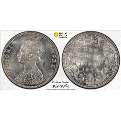 BRITISH INDIA: Victoria, Empress, 1876-1901, AR rupee, 1901-B. PCGS MS63