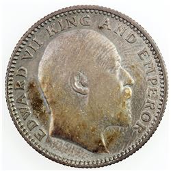 BRITISH INDIA: Edward VII, 1901-1910, AR 1/2 rupee, 1910(c). VF