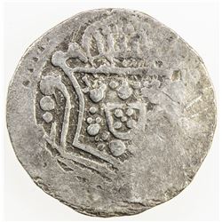 DIU: José I, 1750-1777, AR rupia (11.87g), 1750, KM-24, usual weakness, VF to EF.