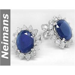 Gem Certified 1.25 ct Sapphire & VS Diamond Ring 14kt