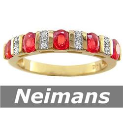 USGL Certified 1.25 ct Ruby & Diamond Cross Pendant 14k