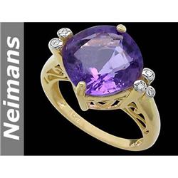 Certified .50 ct Blue & White Diamond Cocktail Ring 14k