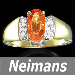 Top Gem 1.25 ct Certified Green Sapphire & Diamond Ring