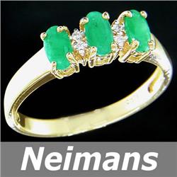 Antique 1.75 ct Certified Emerald & VS Diamond Ring 14k