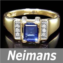 Gem Quality 1.00 ct Aquarmarine & VS Diamond Ring 14kt