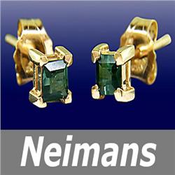 Certified 6.50ct Ruby & Sapphire Stud Earrings 14k Gold