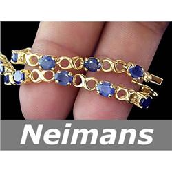 Certified 30.00 ct Sapphire & Diamond Necklace 14K Gold