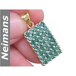 Certified 3.75ct Blue & White Sapphire Pendant 14K Gold