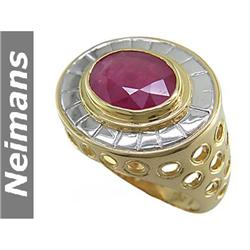 Certified 13.50 ct Sapphire & Diamond Cross Pendant 14K