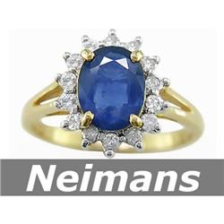 Vintage 3.25 ct Orange Sapphire & Diamond Ring 14K Gold