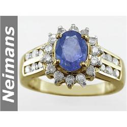 Antique 7.25 ct Yellow Sapphire & Diamond Ring 14K Gold