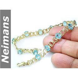 Certified 5.50ct Blue & White Sapphire Pendant 14K Gold