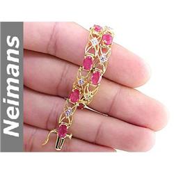 Antique 6.25 ct Pink Kunzite & Diamond Ring 14kt Gold