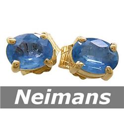 Certified 1.25 ct Ceylon Sapphire Stud Earrings 14kt