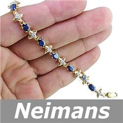 Vintage 3.50 ct Songea Sapphire & Diamond Ring 14k Gold