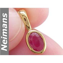 Gem Certified .75 ct Ruby Solitaire Pendant 14kt Gold