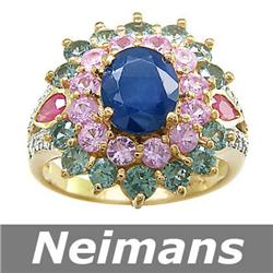 Antique 1.25 ct Aquamarine & VS Diamond Ring 14kt Gold