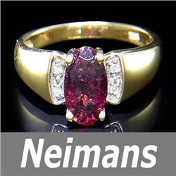 Antique 1.50 ct Emerald & VS Diamond Ring 14kt Gold