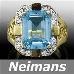 Vintage 5.50ct Certified Amethyst & VS Diamond Ring 14k