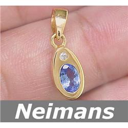 .50 ct Gem Tanzanite & Diamond Pendant Gold 14k