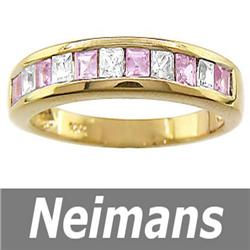 Vintage 3.50 ct Pink Sapphire & Diamond Ring 14kt Gold