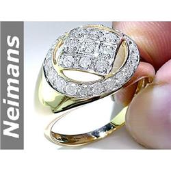 Men's 1.00 ct VS Diamond Gents Ring 14kt Gold USGL CERT