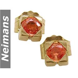 UCertified 2.25 ct Apatite & Diamond Stud Earrings 14kt