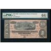 Image 1 : 1864 $10 T-68 Confederate PMG 64EPQ