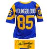 Image 1 : JACK YOUNGBLOOD SIGNED BLUE & YELLOW THROWBACK CUSTOM FOOTBALL JERSEY W/HF’01