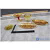 Image 1 : Assorted Carnival Glass & Amber Glass