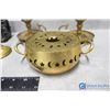Image 3 : (5) Brass Items & Candle Holder