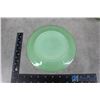 Image 5 : Embossed Green Glass Tray & Green Milk Glass Plate & Bowl