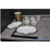 Fire King Milk Glass Gold Rim Dishes