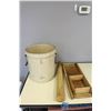 Image 1 : **DIY Sourcrout Package - 5 Imperial Gallon Medelta Crock; Cabbage Slicer & Wooden Plunger