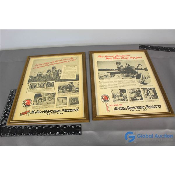 (2) Texaco Red Indian Framed Advertisment