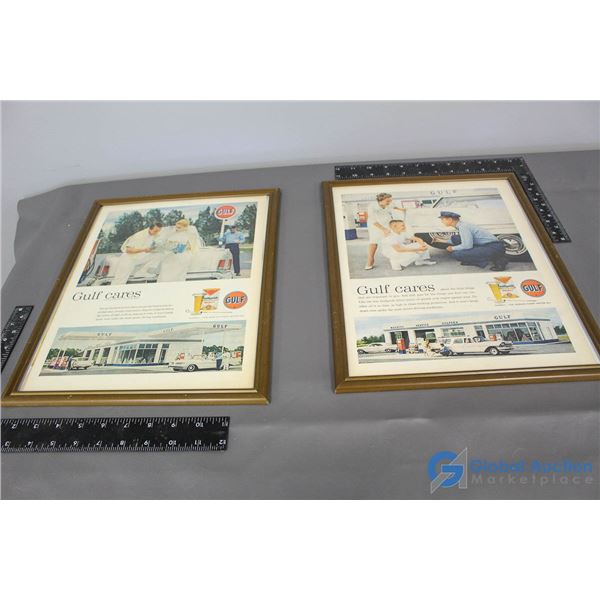 (2) Gulf Framed Advertisements