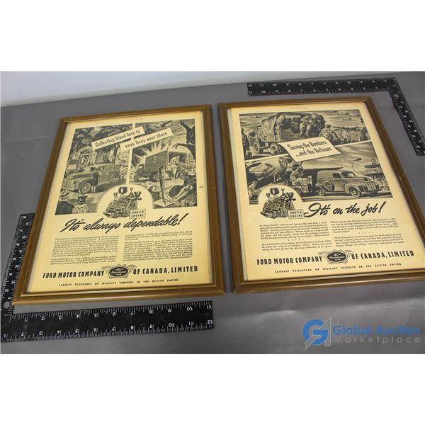 (2) Framed Ford Advertisements