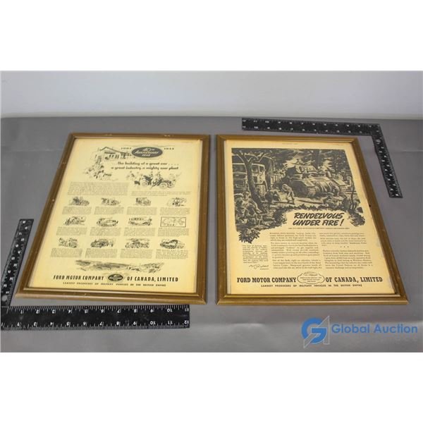 (2) Framed Ford Advertisements