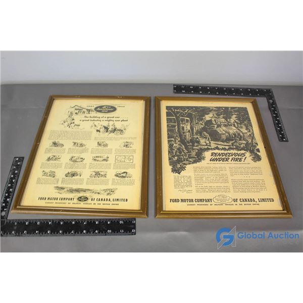 (2) Framed Ford Advertisements